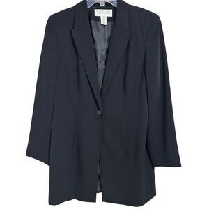 Norton McNaughton Classic Timeless Black One Button Blazer Jacket Women’s Size 1